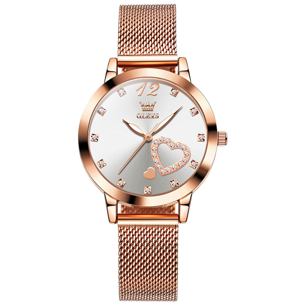 The Aria — Rose-Gold Mesh · 30 mm