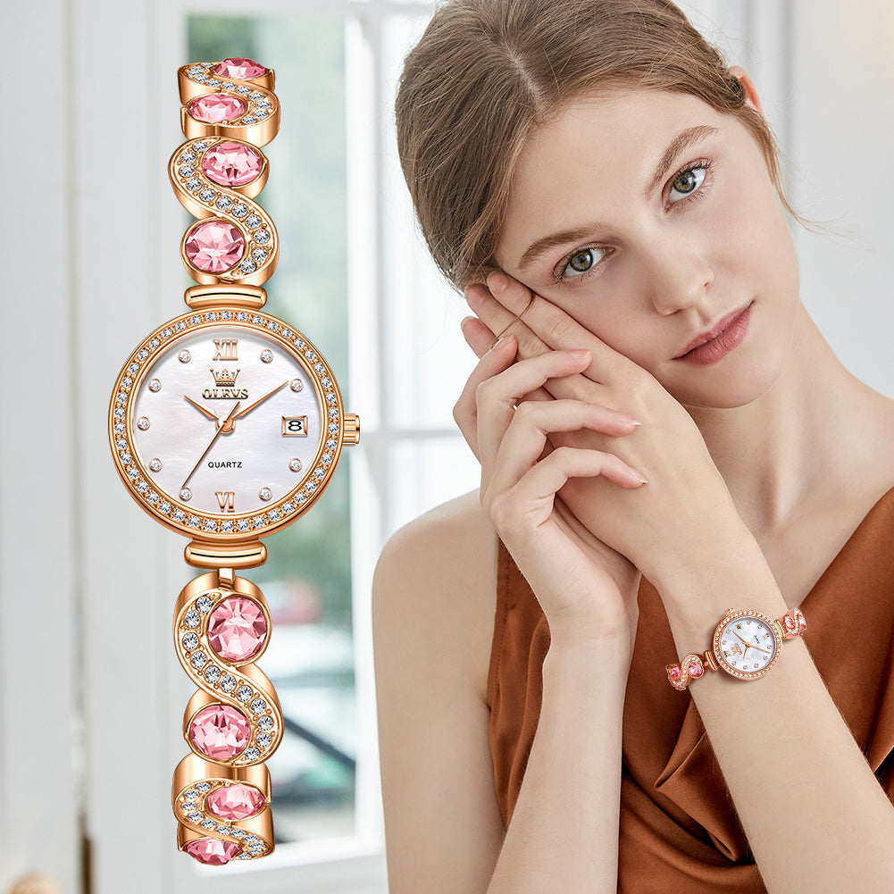 The Bijou — Rose-Gem Bracelet · Mother-of-Pearl · 28 mm