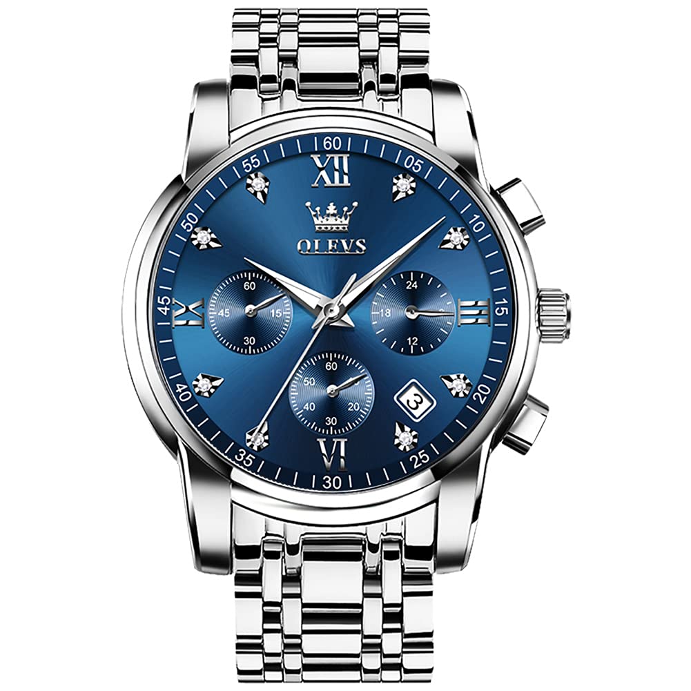 The Tempo — Steel Chronograph · Royal Blue · 42 mm